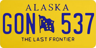 AK license plate GON537