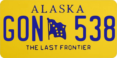 AK license plate GON538