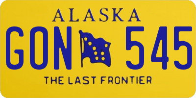 AK license plate GON545