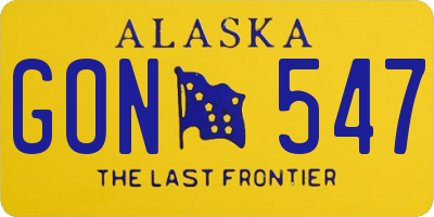 AK license plate GON547