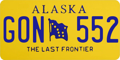 AK license plate GON552