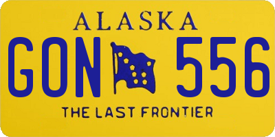 AK license plate GON556