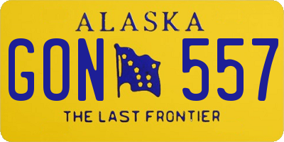 AK license plate GON557