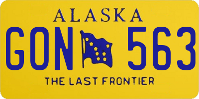 AK license plate GON563