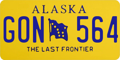 AK license plate GON564