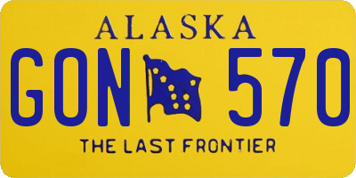 AK license plate GON570