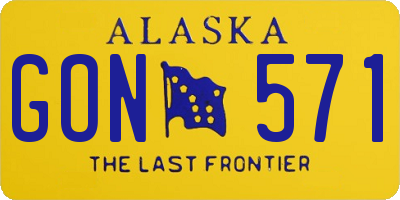 AK license plate GON571