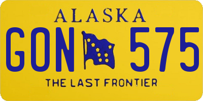 AK license plate GON575