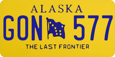 AK license plate GON577