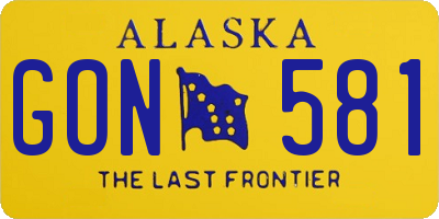 AK license plate GON581