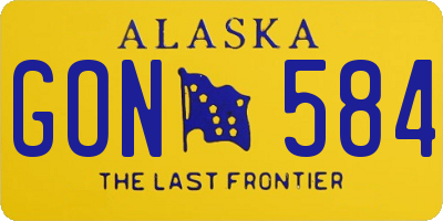 AK license plate GON584