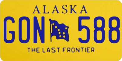 AK license plate GON588