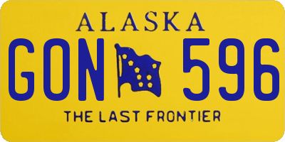 AK license plate GON596