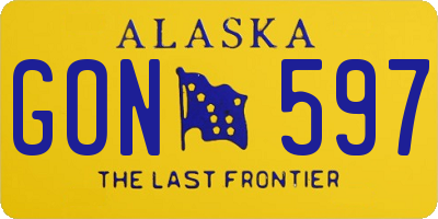 AK license plate GON597