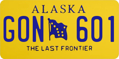 AK license plate GON601