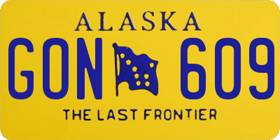 AK license plate GON609