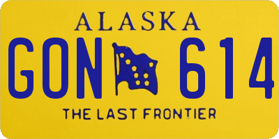 AK license plate GON614