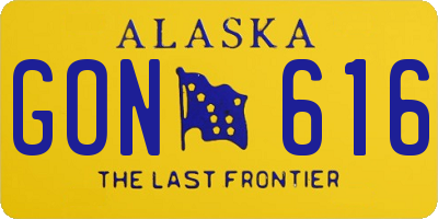 AK license plate GON616