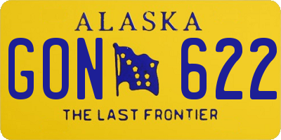 AK license plate GON622