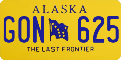 AK license plate GON625