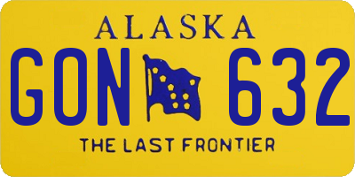 AK license plate GON632
