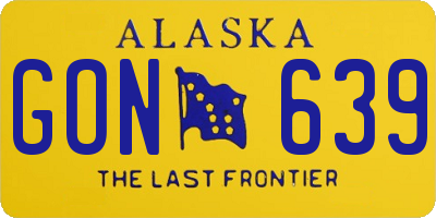 AK license plate GON639