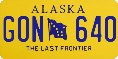 AK license plate GON640