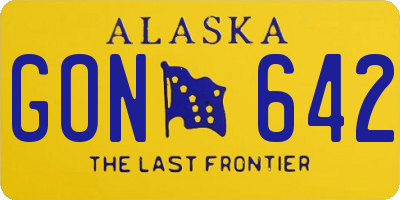 AK license plate GON642