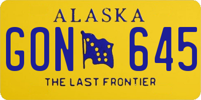 AK license plate GON645