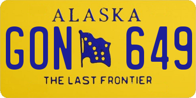 AK license plate GON649