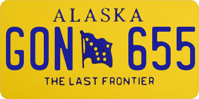 AK license plate GON655