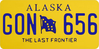 AK license plate GON656