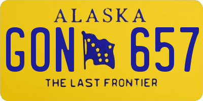 AK license plate GON657