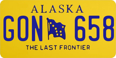AK license plate GON658