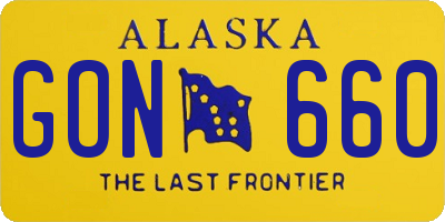 AK license plate GON660