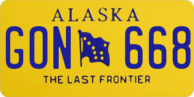 AK license plate GON668