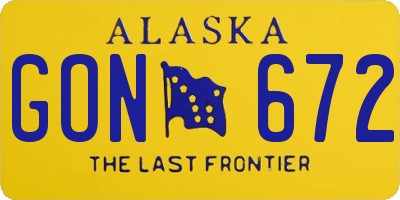 AK license plate GON672