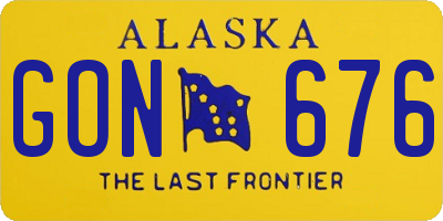 AK license plate GON676