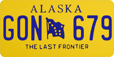 AK license plate GON679
