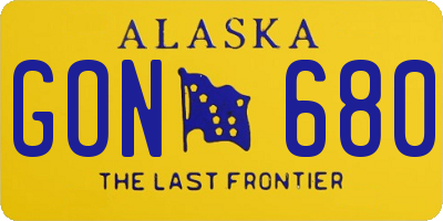 AK license plate GON680