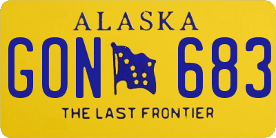 AK license plate GON683