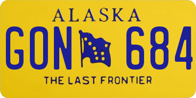 AK license plate GON684