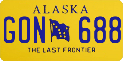 AK license plate GON688