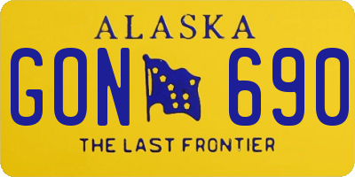 AK license plate GON690
