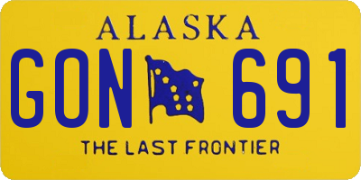 AK license plate GON691