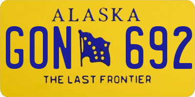 AK license plate GON692
