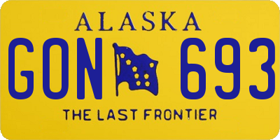 AK license plate GON693