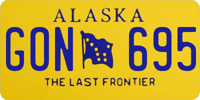 AK license plate GON695