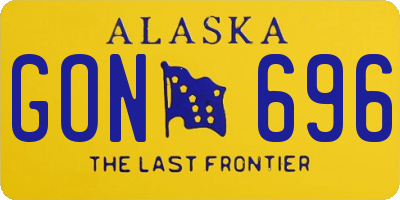 AK license plate GON696