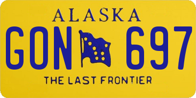 AK license plate GON697